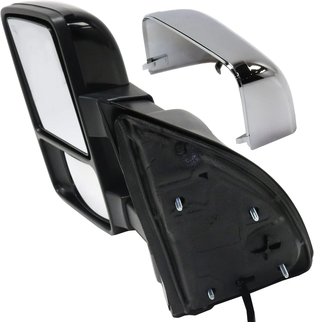 Kool Vue Driver Side Power Heated Towing Mirror, Driver Side Mirror Replacement for Ford F-250 F-350 Super Duty 2010-2016 Power Fold With Signal Light & Memory, Without Blind Spot Monitor Auto Extend