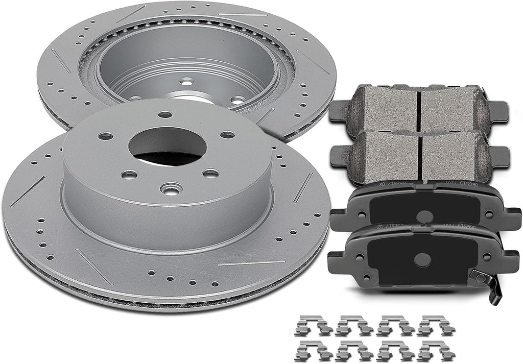 SCITOO Rear 11.5' Brake Pads and Rotors Kits Fit For Nissan Rogue 2008 2009 2010 2011 2012 2013 2014 2015 2016 2017
