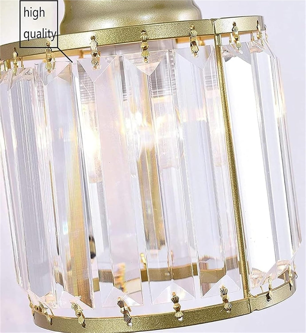 Modern Crystal Wall Sconce Gold Vanity Light Fixture Luxury Bathroom Wall Lighting with Clear K9 Crystals Indoor Wall Lamp for Bedroom Living Room Hallway Wall Lamps & Sconces Hardwired