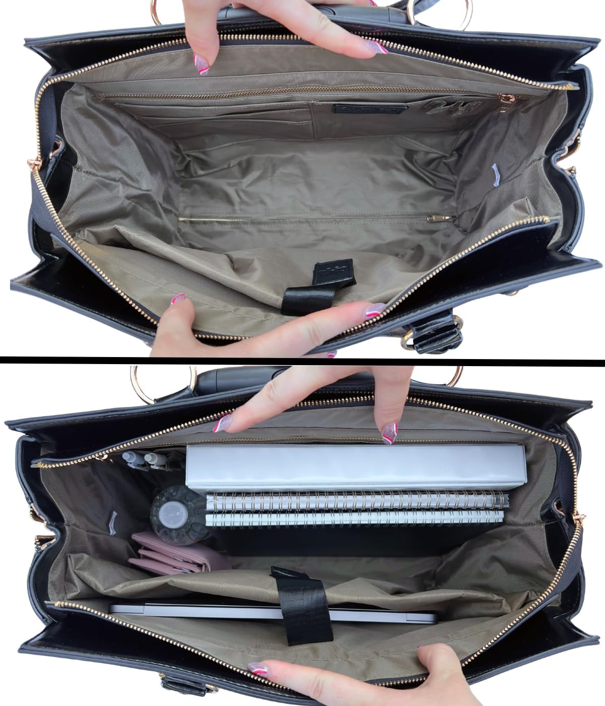 JKM & Company Rolling Laptop Bag Women, Rolling Briefcase for Women, 13'-17' Inch Laptop Bag with Wheels