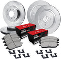 R1 Concepts Front and Rear Brake Kit Fits 1985-1986 Toyota MR2| Optimum Oep Pads, Blank Rotors| Hardware| 9.6' Front & 9.4' Rear