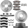 12.01' Front & 12.99' Rear Brake Kit Replacement for 2003 2004 2005 2006 Cadillac Escalade ESV EXT, for GMC Sierra Yukon XL Chevy Avalanche Silverado Suburban Tahoe 1500 Brakes Rotors Pads