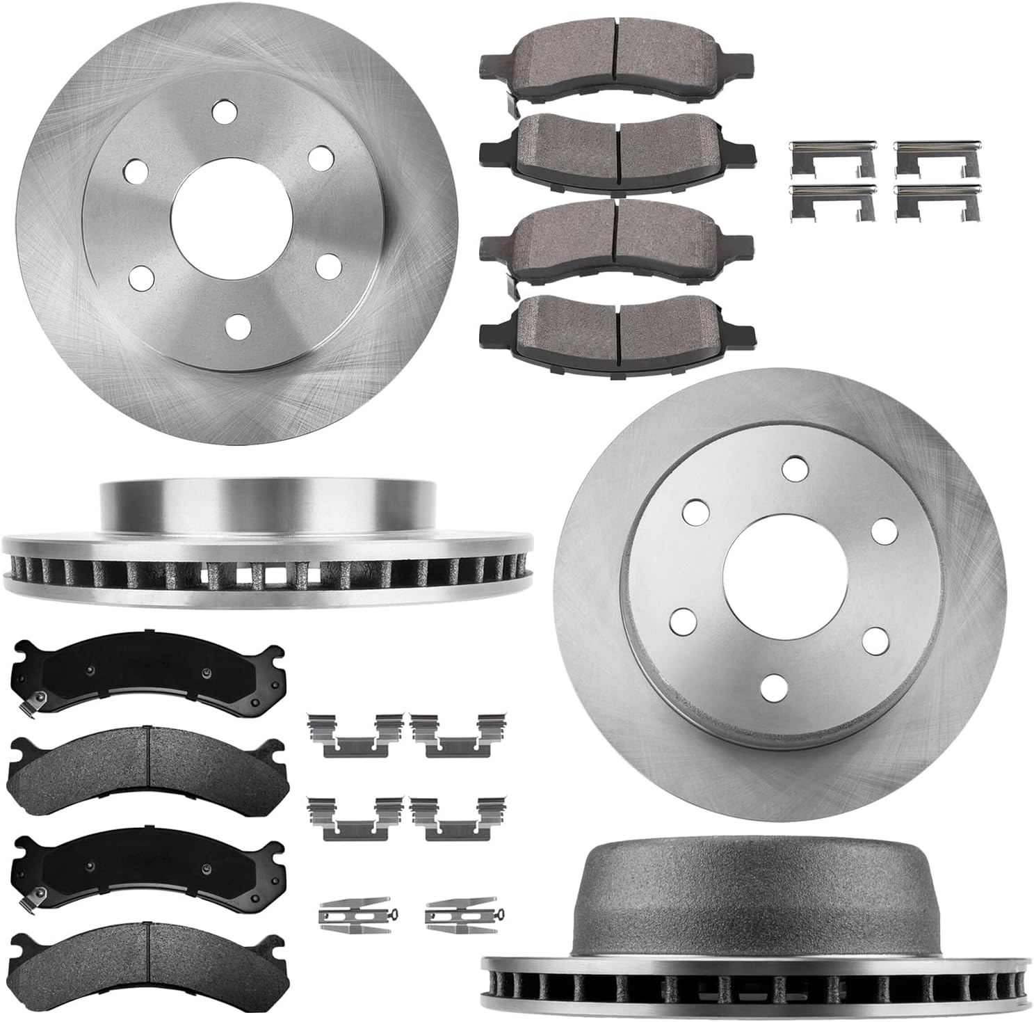 12.01' Front & 12.99' Rear Brake Kit Replacement for 2003 2004 2005 2006 Cadillac Escalade ESV EXT, for GMC Sierra Yukon XL Chevy Avalanche Silverado Suburban Tahoe 1500 Brakes Rotors Pads