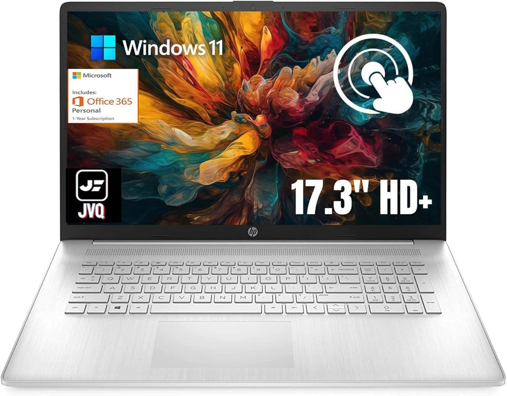 HP 17.3' Display Flagship HD+ Touchscreen Laptop, 20GB RAM, 1TB SSD Storage, Intel Pentium Silver N5030, Fullsize Keyboard, HDMI, Type-C, WiFi, Bluetooth, 1-Year Microsoft 365, Windows 11, Silver