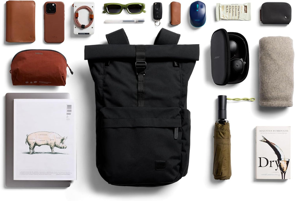 Bellroy Classic Rolltop (commuter backpack with 16' laptop sleeve, luggage pass-through, and two access points) - Black