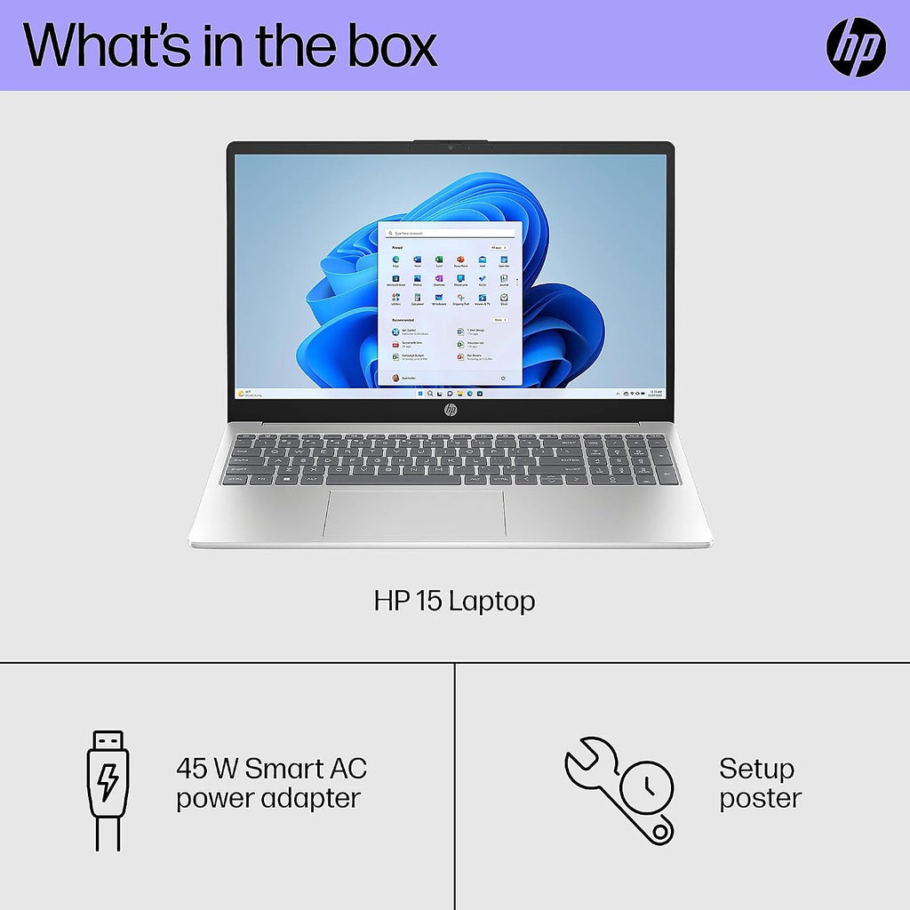 HP Laptop 15.6' FHD Display, for Business and Students, AMD Ryzen 7 7730U(Up to 4.5 GHz), 16GB RAM, 1TB NVMe SSD, AMD Radeon Graphics, Wi-Fi 6, USB-A&C, HDMI, Webcam, Win 11, w/BWE Accessories