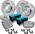 R1 Concepts Front and Rear Brake Kit Fits 2002-2004 Acura RL| Ceramic Pads, Blank Rotors| Hardware| 11.8' Front & 11.1' Rear