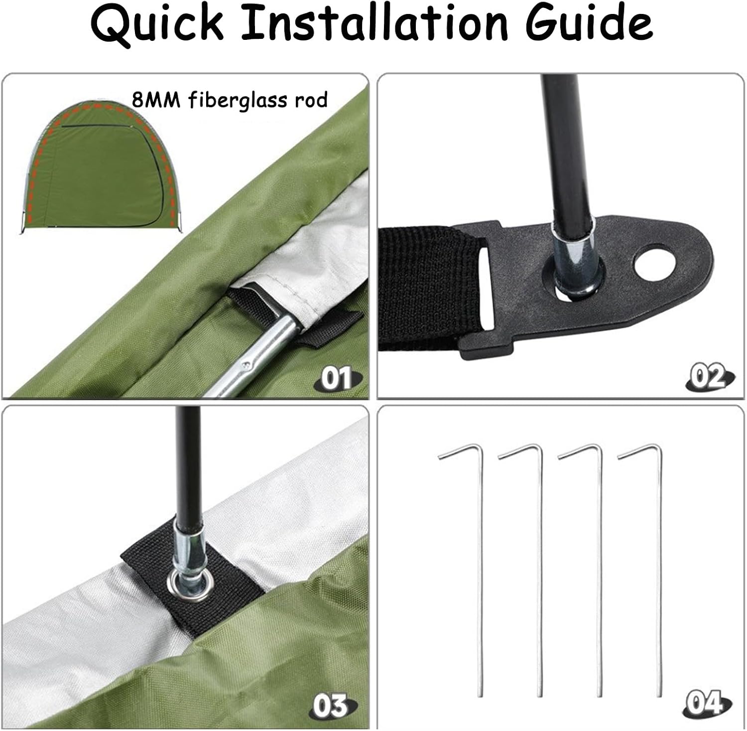 Bicycle Storage Tent Bike Cover Waterproof Outdoor Sheds Outdoor Storage Suitable for motorcycles, gardening tools, lawn mowers(A,200x80x165CM)