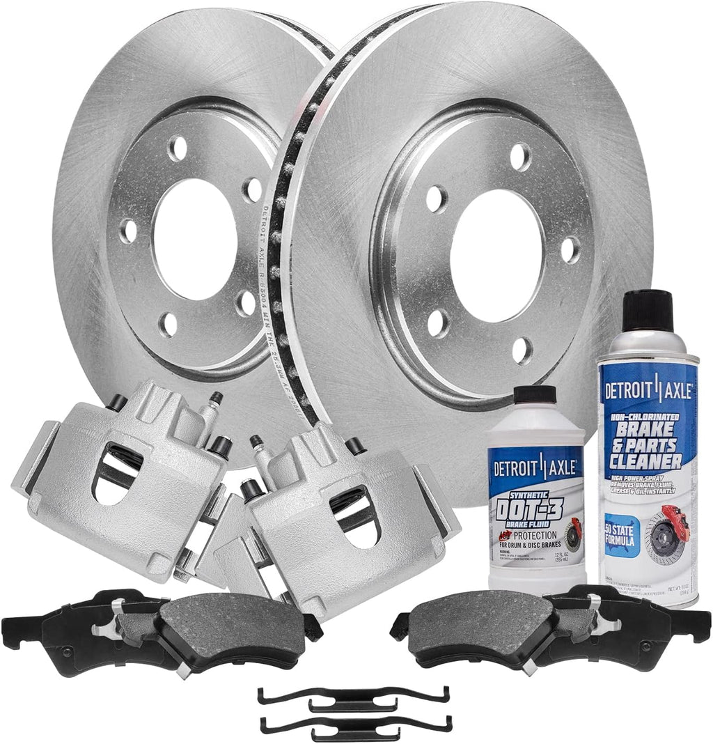 Detroit Axle - Front Brake Kit for 01-07 Dodge Grand Caravan Chrysler Town & Country, Disc Brake Rotors Ceramic Brake Pads Brake Calipers Replacement: 11.06 inch Rotor