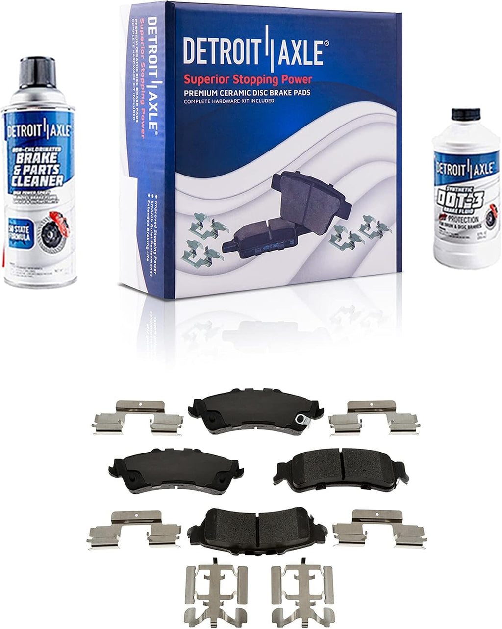 Detroit Axle - Brake Kit for 2003-2006 GMC Sierra Chevy Silverado 1500, 12.00'' inch Front and 12.80'' inch Rear Disc Brake Rotors Ceramic Brake Pads Brake Calipers 2004 2005 Replacement