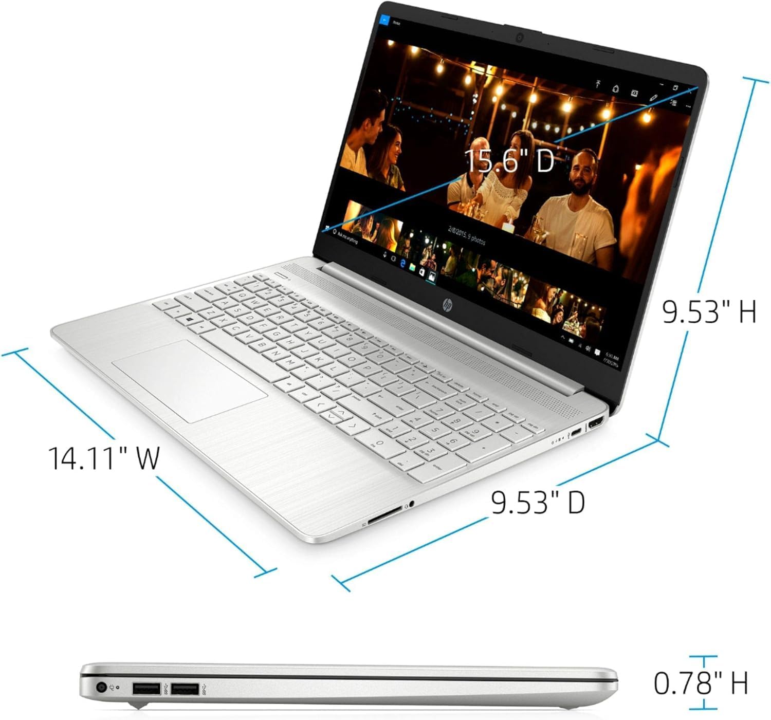 HP 15.6' FHD Touchscreen Laptop with Office 365, AMD Ryzen 7 4700U Processor, 32GB RAM 1TB SSD, Wi-Fi, Bluetooth, Webcam, SD Media Card Reader, Windows 10 Pro, Silver