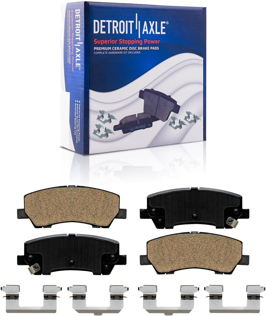 Detroit Axle - 2.3L 8pc Brake Kit for 2019 Ford Mustang Disc Brake Rotors Ceramic Brakes Pads Replacement : 13.86' inch Front and 12.99' inch Rear Rotor