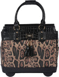LTP London Leopard Rolling Laptop Bag for Women Computer Case - Fits 13'-17' Laptop