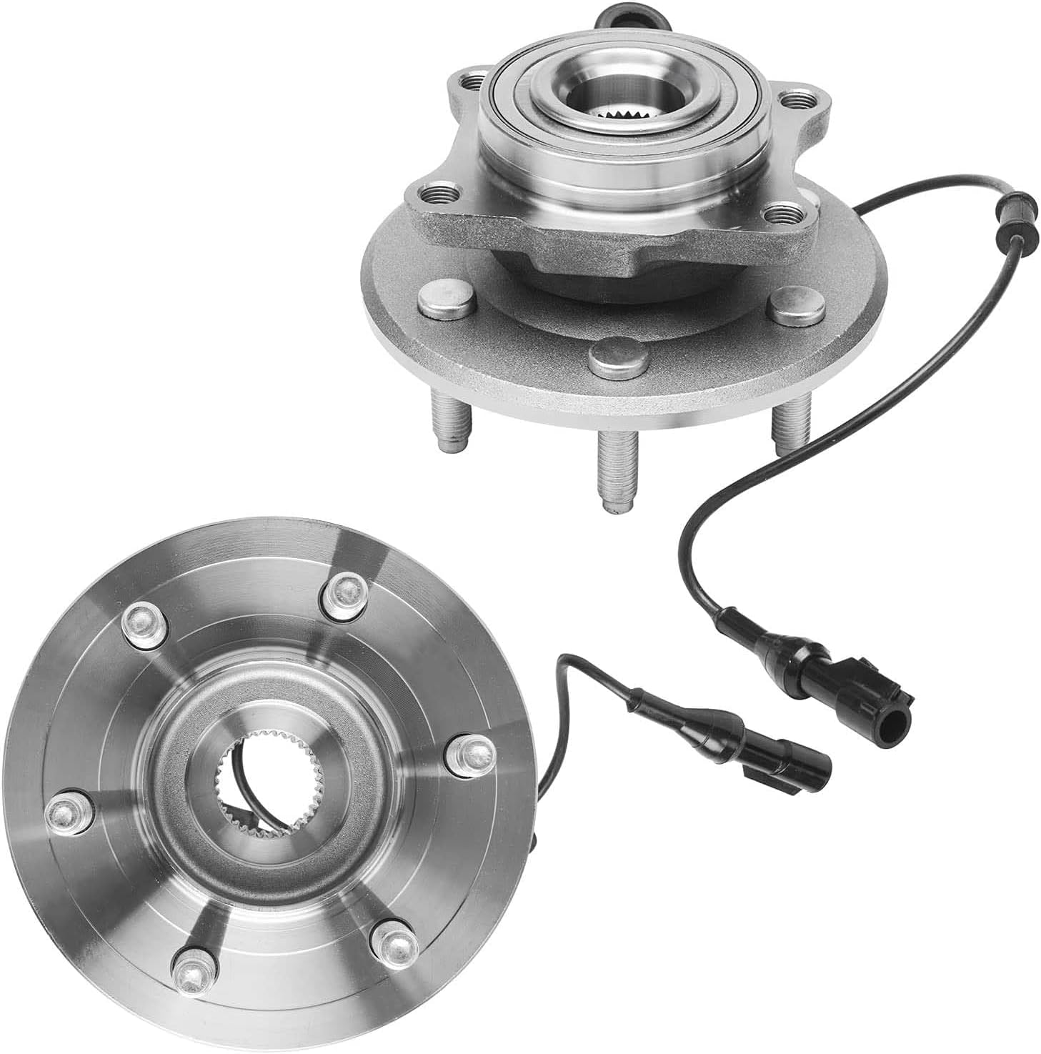 Detroit Axle - 4WD Front & Rear Brake Rotors + Pads + Wheel Bearings & Hub Assemblies Replacement for 2003-2006 Ford Expedition Lincoln Navigator