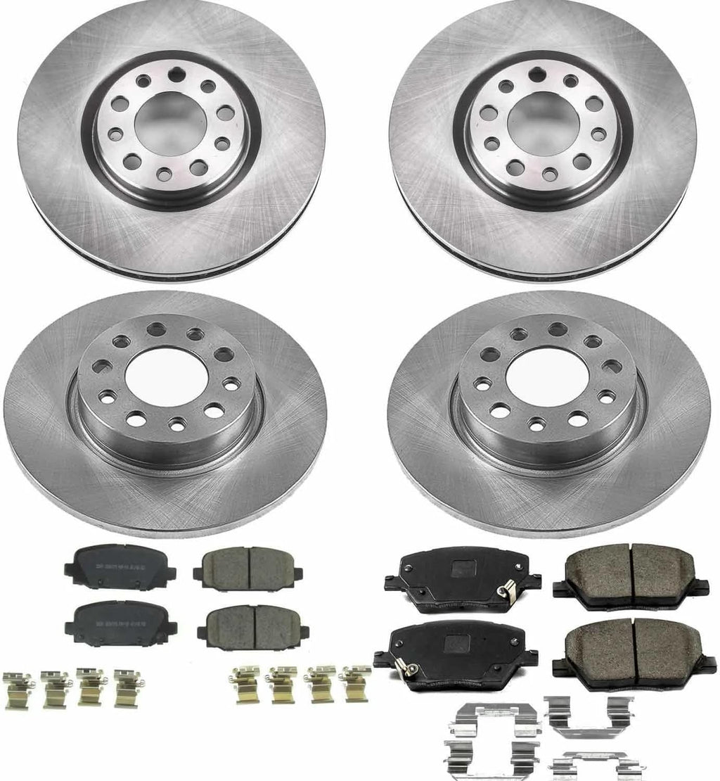 PowerStop Front and Rear Brake Kit for Jeep Compass 2017-22 - Z17 Ceramic Brake Pads & Disc Rotors Replacement, KOE7598