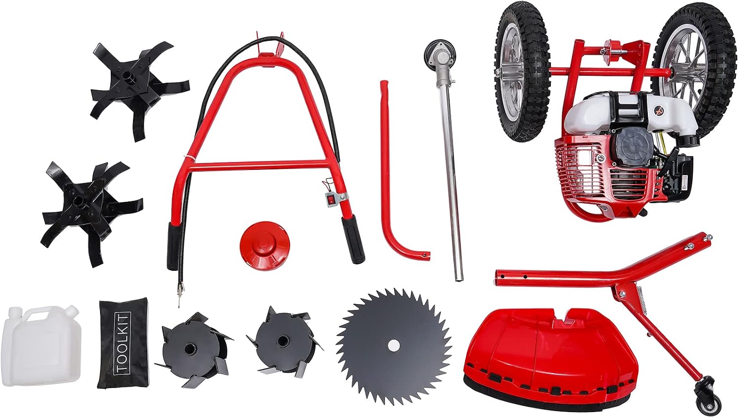 2 Stroke Lawn Mower Gas Powered 49CC Hand Push Irrigation Mower Walk-Behind Push Grass Trimmer Brush Cutter Push Mower Weeding Machine for Lawn Garden