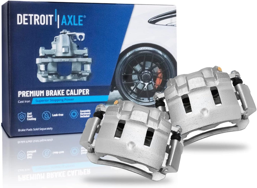 Detroit Axle - 4WD Front Brake Kit for 00-05 Ford Excursion, 99-04 F-250 F-350 Super Duty, 13.03 inch Disc Brake Rotors Ceramic Brake Pads Brake Calipers 1999 2000 2001 2002 2003 2004 2005 Replacement