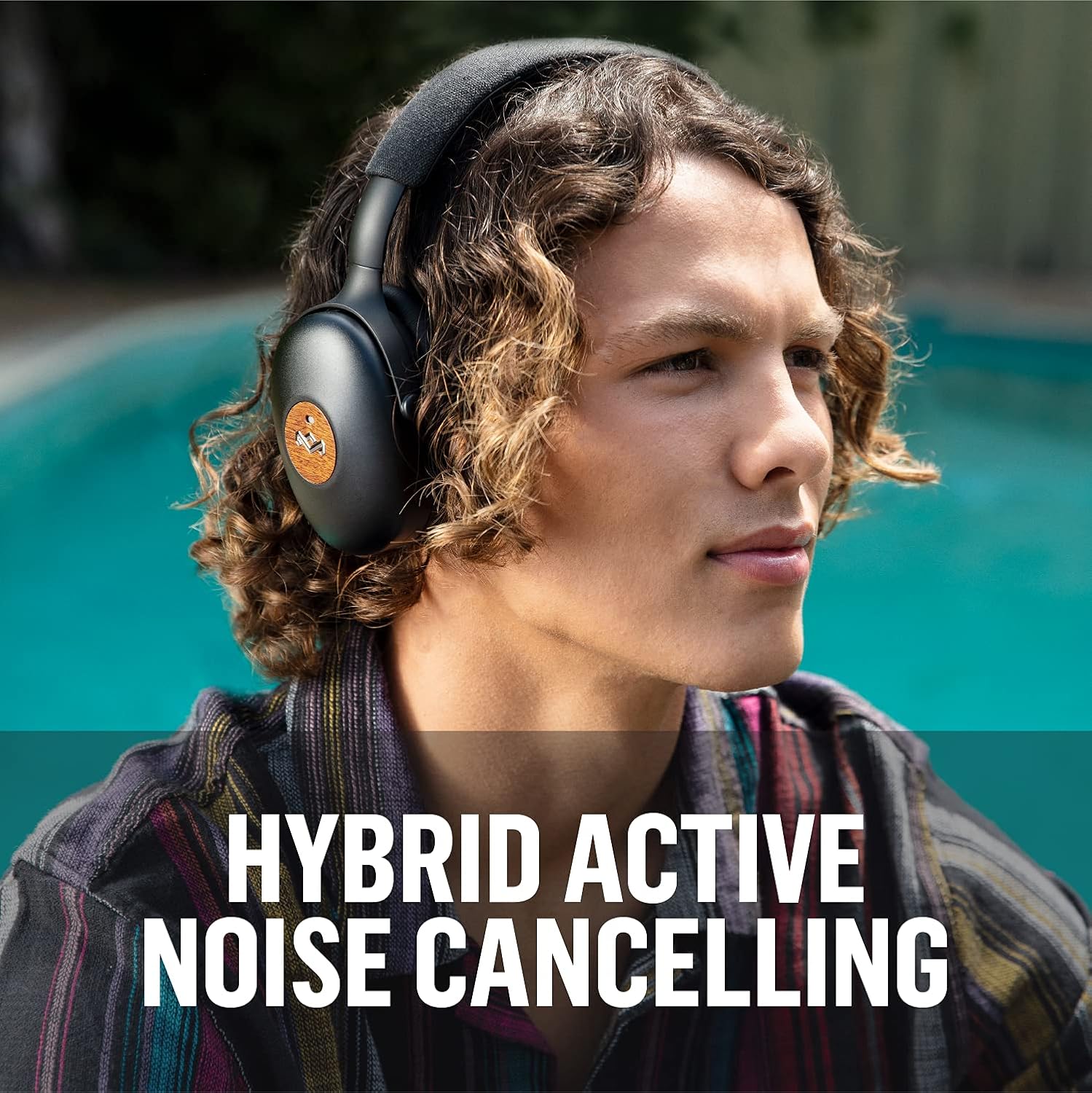 House of Marley Positive Vibration XL ANC: Noise Cancelling Over-Ear Headphones with Microphone, Wireless Bluetooth Connectivity, and 26 Hours of Playtime, Copper