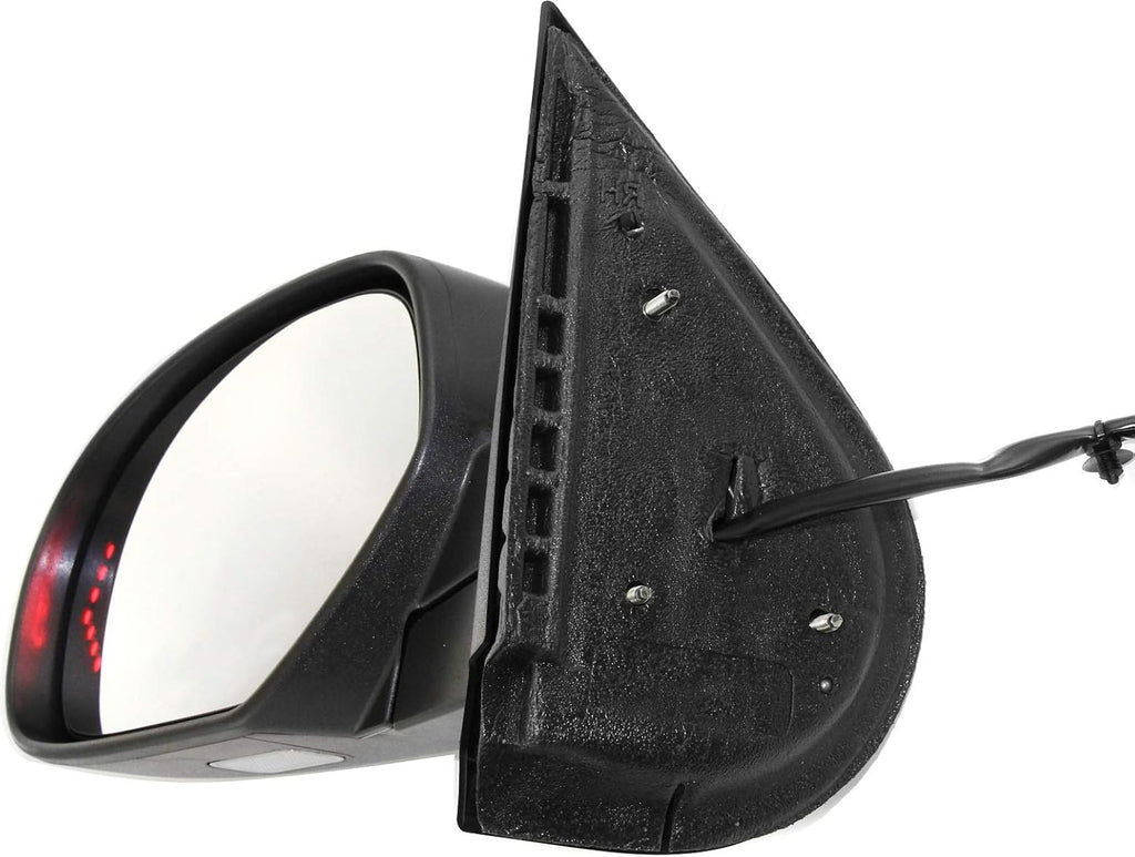 Kool Vue Left Power Heated Mirror for Chevrolet Silverado 1500 GMC Sierra 1500 2007-2013 Power Fold With Signal Light & Puddle Lamp; Without Blind Spot Monitor, Memory & Auto-Dim with 2 Caps New Body