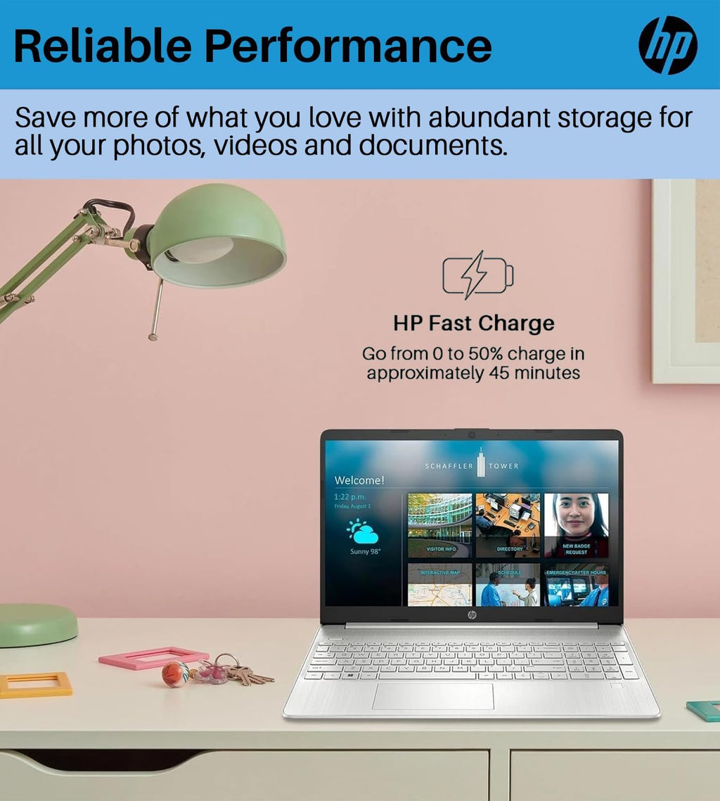 HP 2024 15.6' Touchscreen Laptop - with Microsoft Office Lifetime License, Intel i3-1215U, 32GB RAM, 1TB SSD, Long Battery Life, Micro-Edge, Bluetooth, Wi-Fi, Thin & Light, Windows 11 Pro