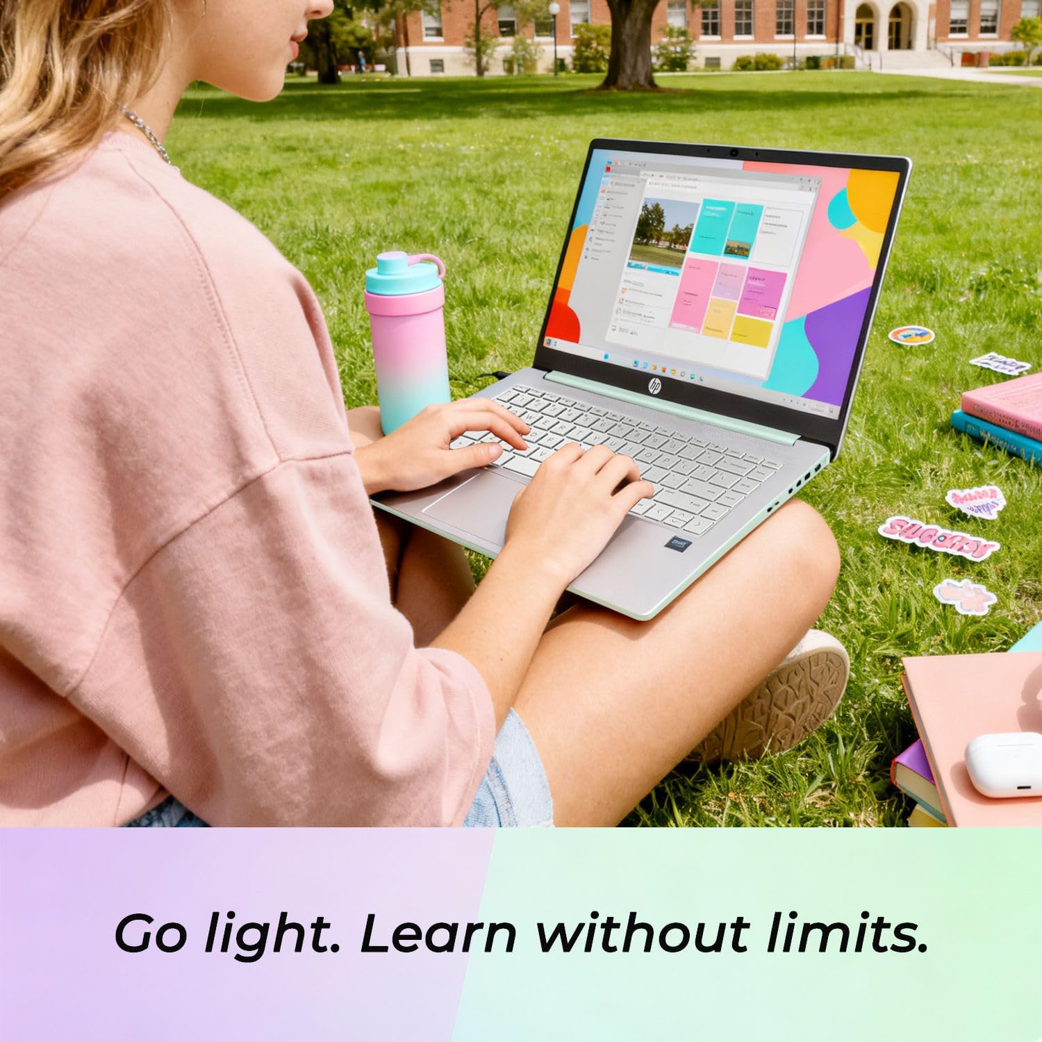 HP Willow Green Ultrabook Laptop with Copilot AI • 2026 Edition • Latest Intel 4-Core N150 CPU • 4GB RAM • 128GB SSD + 1TB Cloud Storage • Microsoft 365 • Windows 11 • Portable Student Laptop