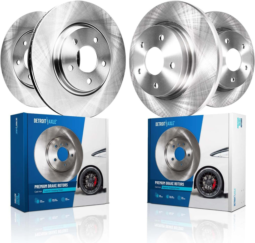 Detroit Axle - 4pc Brake Rotors for 02-05 Mercury Mountaineer Ford Explorer, Front and Rear Disc Brake Rotors 2002 2003 2004 2005 Replacement