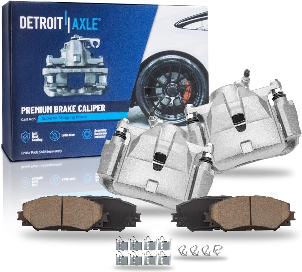 Detroit Axle - Front Disc Calipers Ceramic Brake Pads Replacement for 2012-2017 Toyota RAV4 Prius V Scion xB Lexus HS250h - 4pc Set
