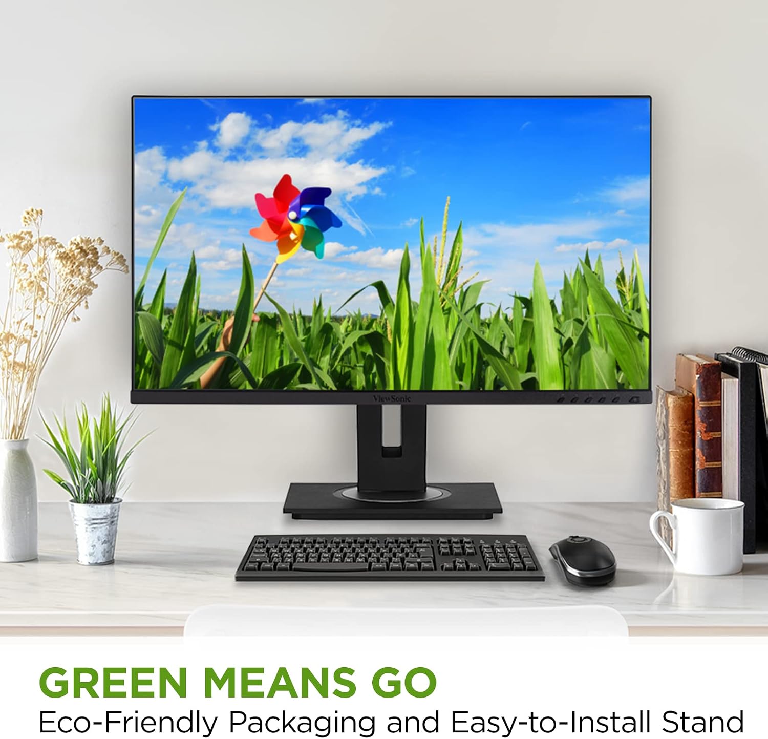 ViewSonic VG2756-4K 27 Inch 4K Monitor, IPS Display with 90W USB-C for Smooth Home and Office Productivity, Full Ergonomic Adjustability, RJ45, HDMI, USB Hub, and DisplayPort Inputs