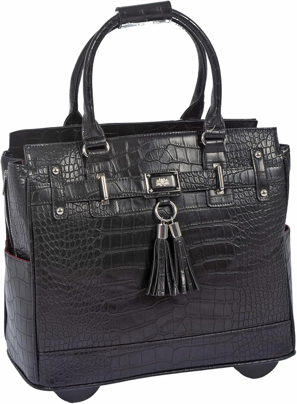 JKM & Company Rolling Laptop Bag for Women | Designer Wheeled Briefcase | Fits 13-17' Laptops | Office Travel Computer Case