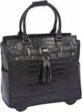 JKM & Company Rolling Laptop Bag for Women | Designer Wheeled Briefcase | Fits 13-17' Laptops | Office Travel Computer Case