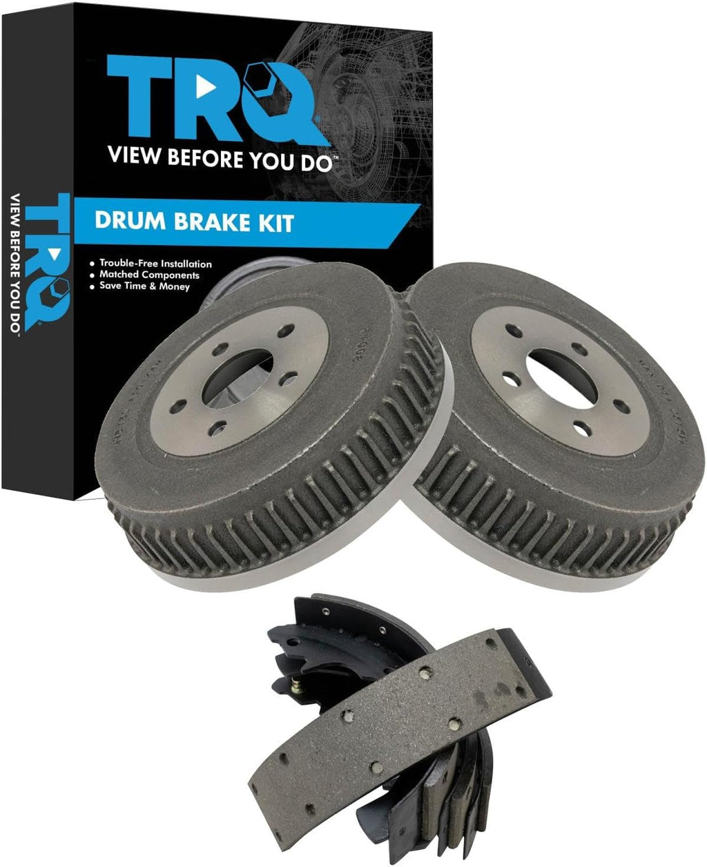 TRQ Rear Brake Shoe Pad & Rotor Kit Set Pair for 95-03 Windstar