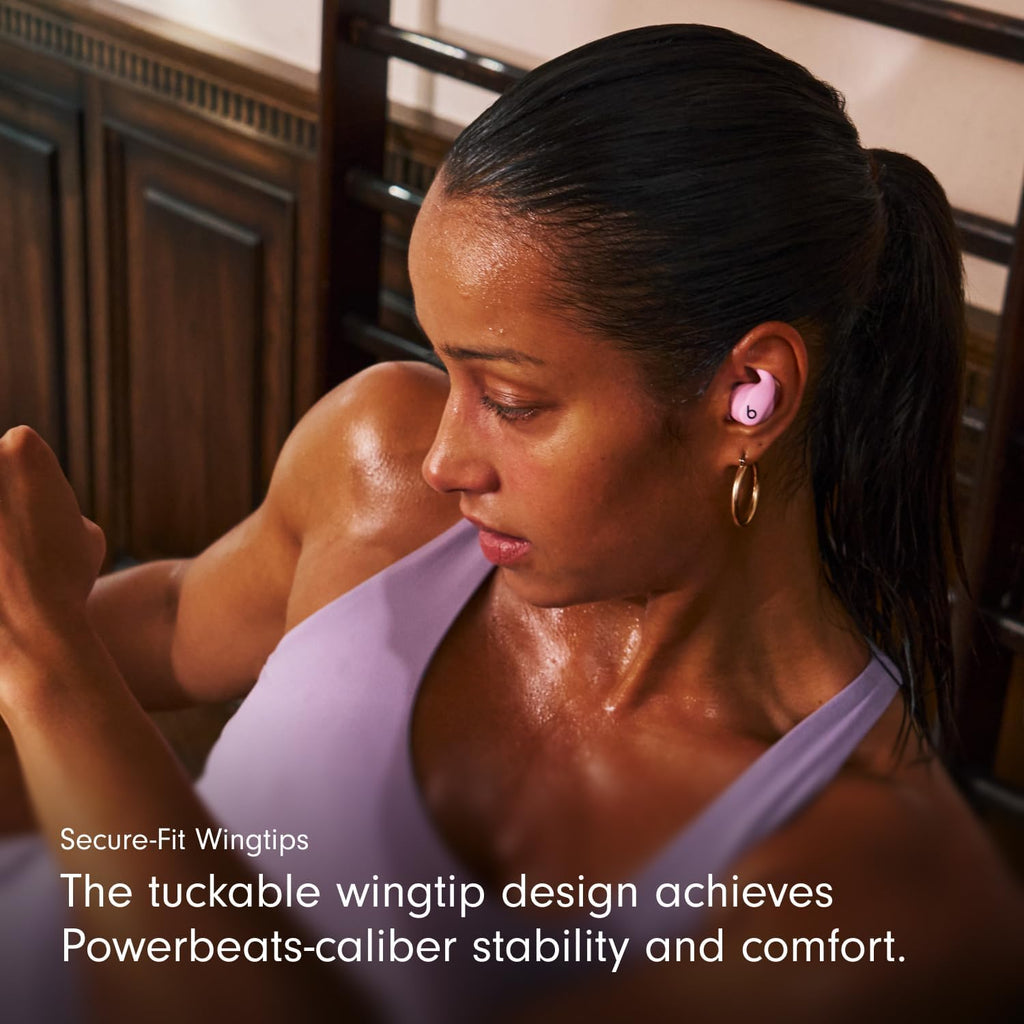 Beats - Powerbeats Fit - Wireless Noise-Cancelling Workout Earbuds with Ultimate Secure Fit with AppleCare+ (2 Years) - Power Pink