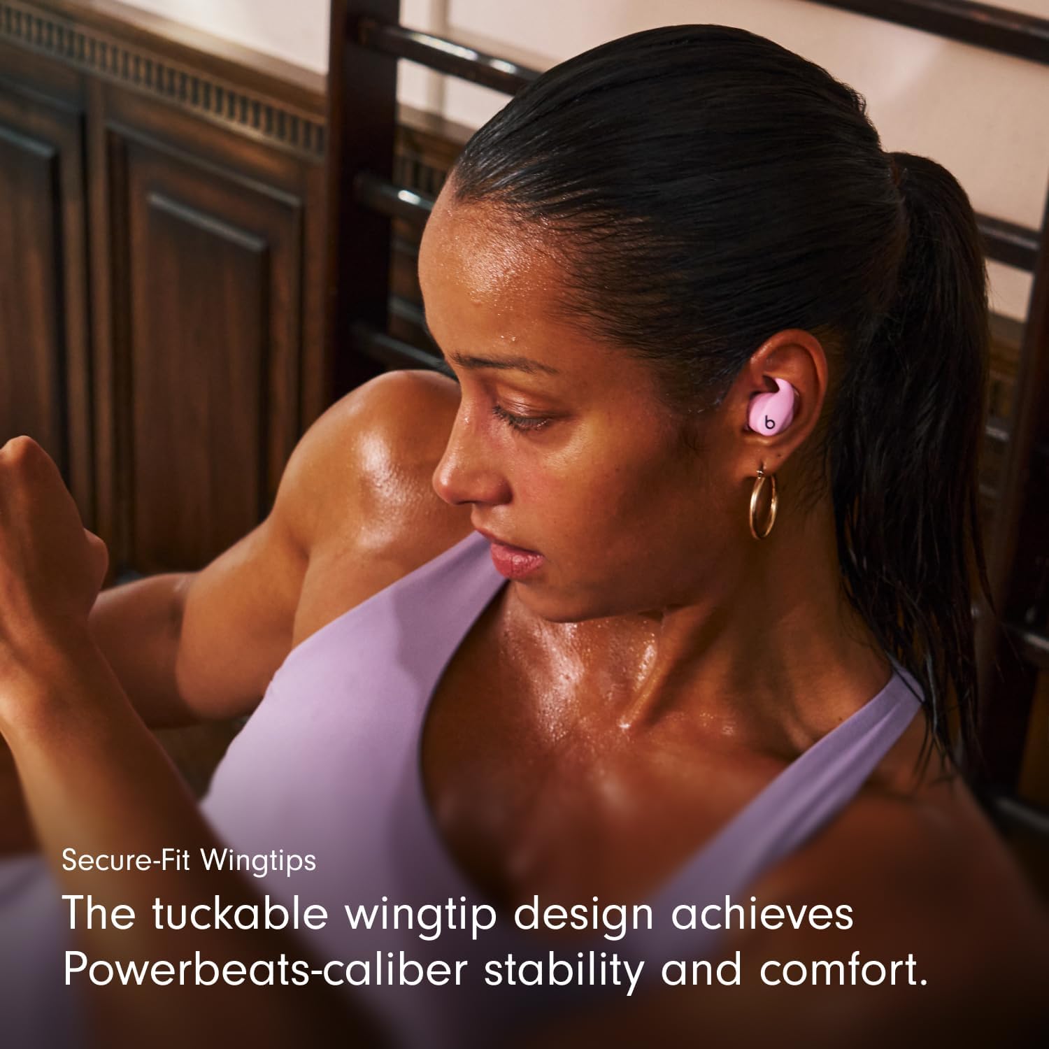 Beats - Powerbeats Fit - Wireless Noise-Cancelling Workout Earbuds with Ultimate Secure Fit with AppleCare+ (2 Years) - Power Pink