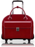 McKlein GLEN ELLYN15' Leather Detachable -Wheeled Ladies' Laptop/Computer & Tablet Business Briefcase Bag/Women's Rolling Overnight Travel Bag, Removable trolley case