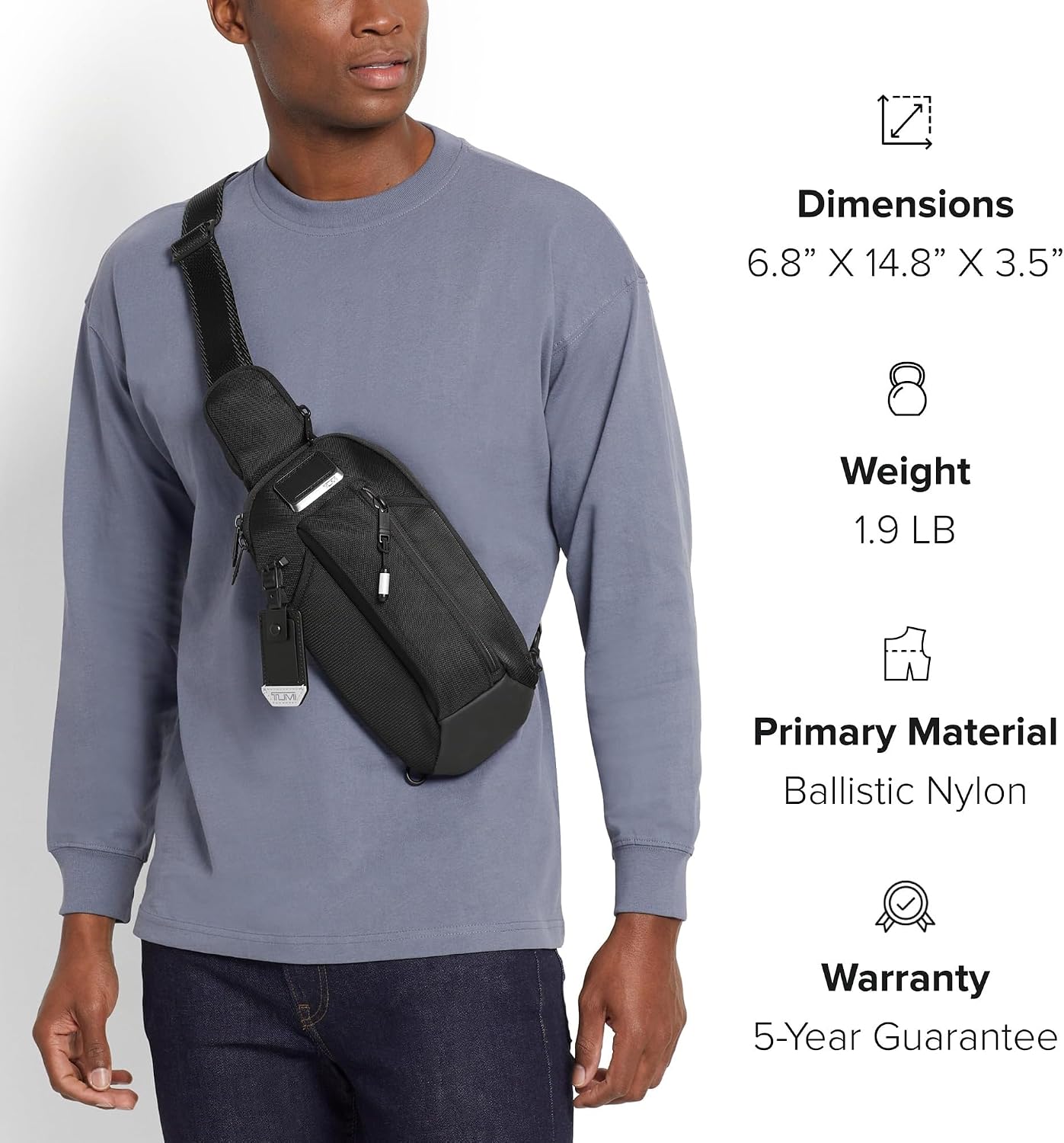 TUMI - Alpha Bravo Esports Pro Sling Bag - Gaming Bag for Handheld Gaming Devices - 12.0' X 5.8' X 2.5' - Black