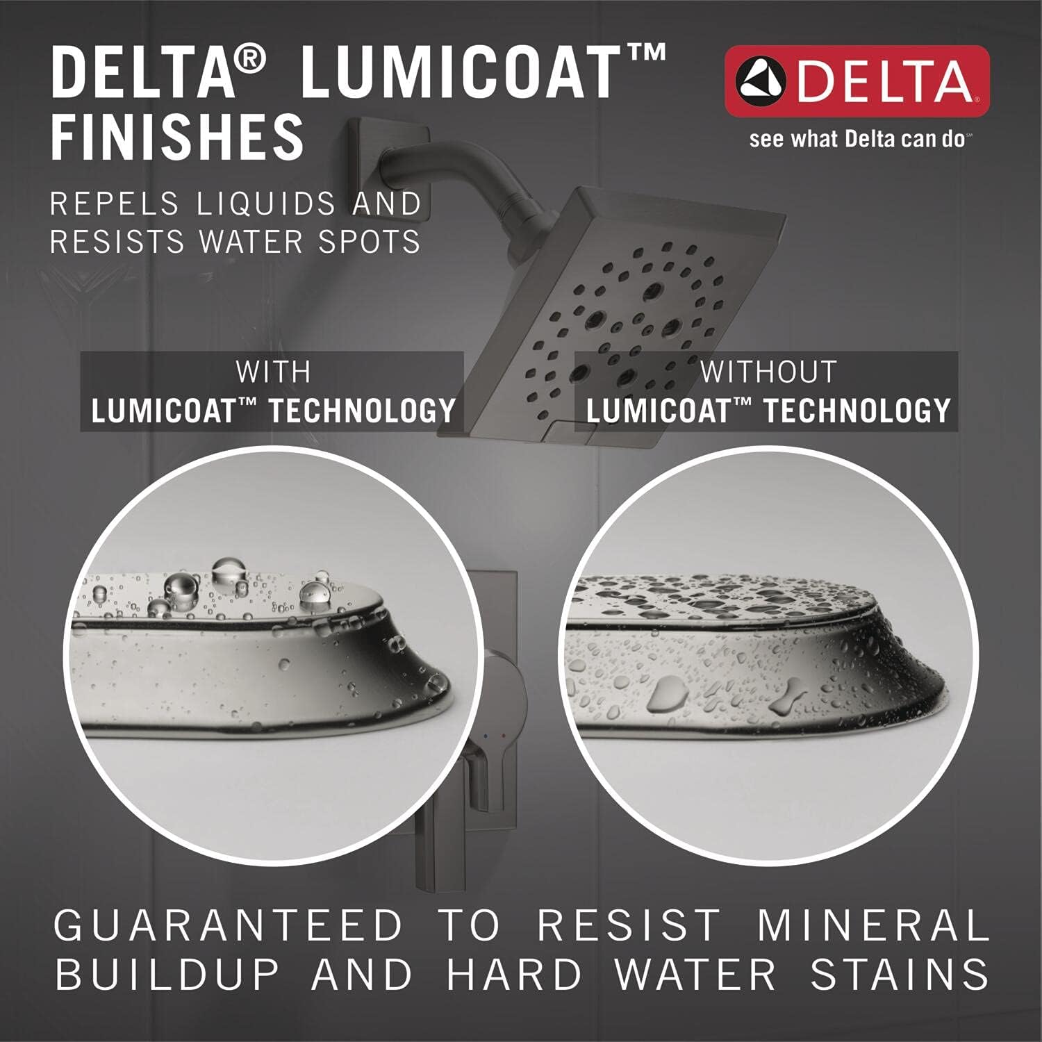 Delta 7-Setting Brushed Nickel Wall-Mount Handheld Shower Head with ProClean Spray, Hand Held Shower Head with High Pressure Spray, Lumicoat Stainless 59584-SS-PR-PK