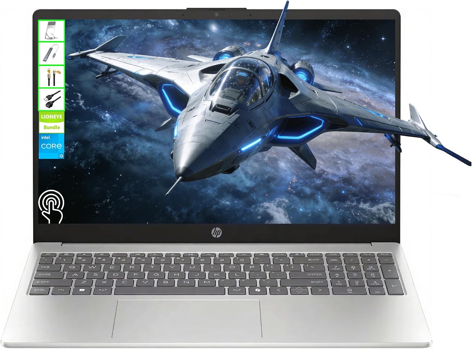 HP 15.6' Touchscreen Student Laptop, Intel 6-Core i3 CPU, 16GB RAM, 1TB SSD, 8+Hr Battery, Thin&Light, HDMI/USB-A/C Ports, Webcam/Mic, Windows 11 Pro, Ideal for School Work/Online Classes, LE Bundle