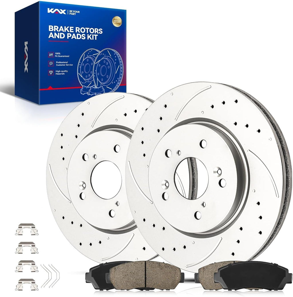 KAX Front Brake Kit for Honda CR-V 2012 2013 2014 2015 2016, Crosstour 2012 2013 2014 2015, Accord Crosstour 2011, 11.65inch Brake Rotors Pads Kit, #31455+D1521 Front Brakes