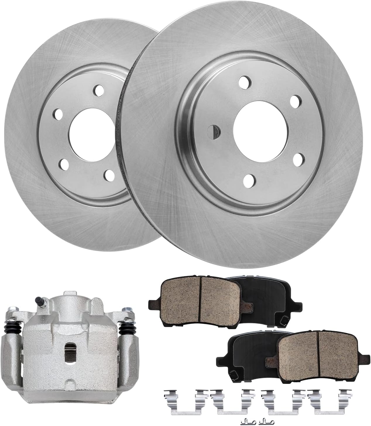 Detroit Axle - Front Brake Kit for 04-05 09-12 Chevy Malibu, 07-09 Saturn Aura, 06-10 Pontiac G6, Brake Rotors Ceramic Brakes Pads Right Brake Caliper Replacement: 11.65'' inch Rotors