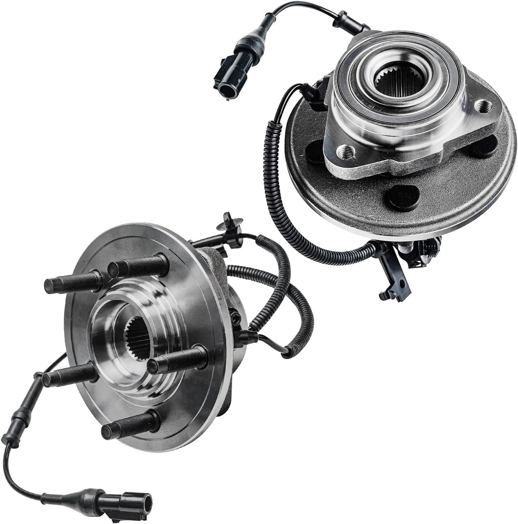 Detroit Axle - Front Brake Kit for 2006-2010 Ford Explorer Sport Trac Mercury Mountaineer Wheel Bearing Hubs Replacement Disc Brake Rotors 2007 2008 2009 Ceramic Brakes Pads