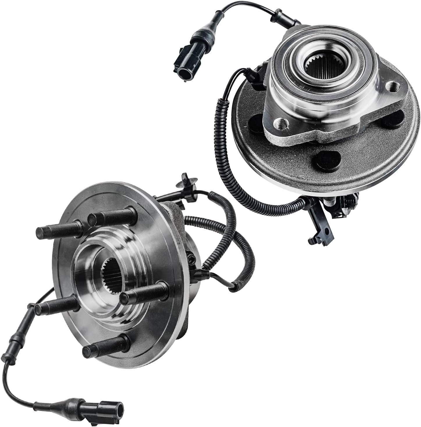 Detroit Axle - Front Brake Kit for 2006-2010 Ford Explorer Sport Trac Mercury Mountaineer Wheel Bearing Hubs Replacement Disc Brake Rotors 2007 2008 2009 Ceramic Brakes Pads