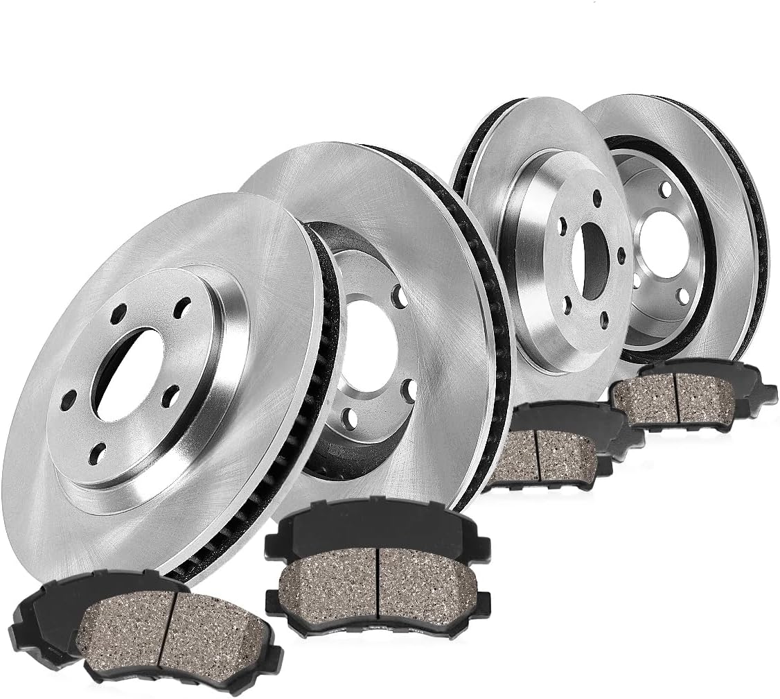 Callahan Brake Parts Front and Rear Brake Kit For Chevrolet Astro 2003-05 |Avalanche 1500 2002 |Silverado 1500 1999-06 - Disc Rotors with Semi Metallic Brake Pads, EBYK010555
