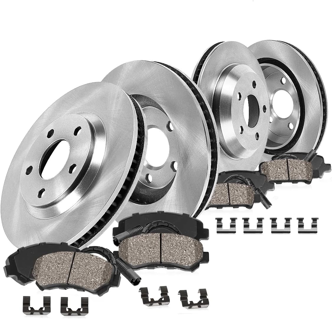 Callahan Brake Parts Front and Rear Brake Kit For Mercedes-Benz SLK280 2006-08 | Mercedes-Benz SLK300 2009-11 - Disc Rotors with Ceramic Brake Pads + Sensors & Hardware, EBYK036959