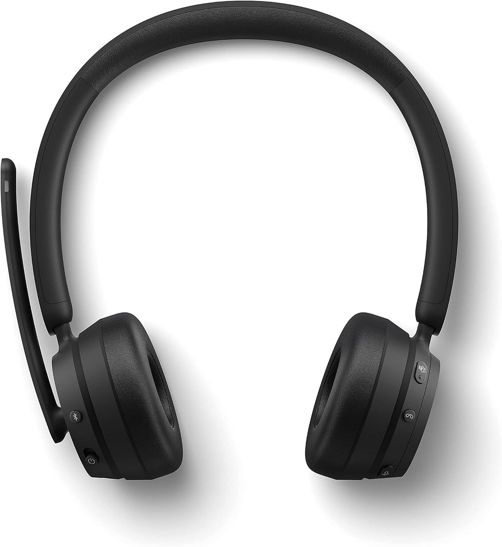 Microsoft Modern - Wireless Headset,Comfortable Stereo Headphones with Noise-Cancelling Microphone, USB-A dongle, On-Ear Controls, PC/Mac - Certified for Microsoft Teams,Black