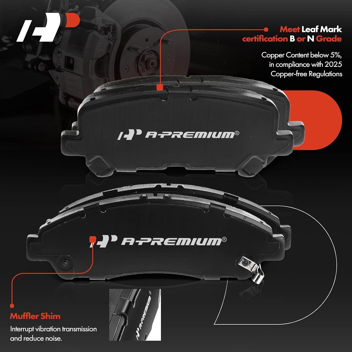 A-Premium Front & Rear Drilled and Slotted Disc Brake Rotors Ceramic Pads Kit Compatible with Honda and Acura Models - Pilot 2009-2015, MDX 2007-2013, ZDX 2010-2013, 12-PC Set