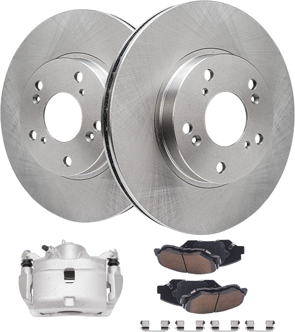Detroit Axle - Front Brake Kit for 2003-2011 Honda Element 2002-2004 CR-V Disc Brake Rotors Brake Caliper Ceramic Brakes Pads Replacement [11.10 inch Rotors]