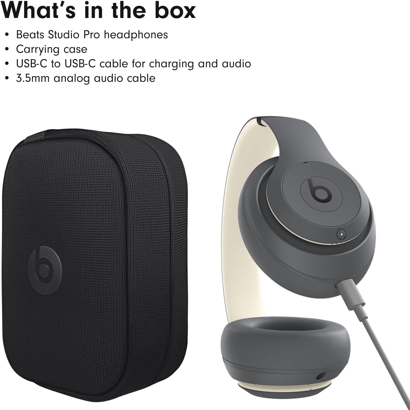 Beats Studio Pro - Premium Wireless Over-Ear Headphones- Up to 40-Hour Battery Life, Active Noise Cancelling, USB-C Lossless Audio, Apple & Android Compatible - Amazon Exclusive Sand Gray (Renewed)