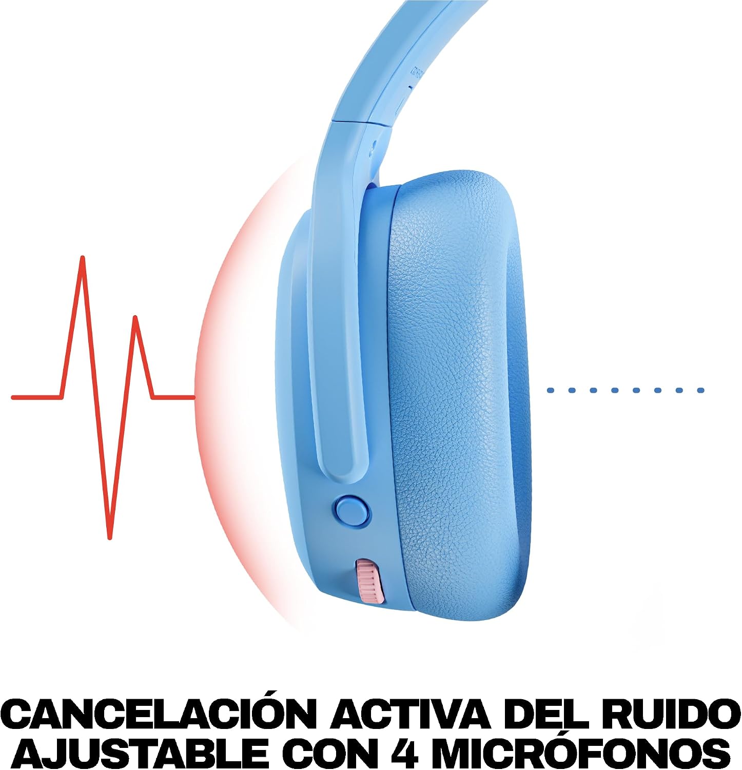 Skullcandy Crusher ANC 2 Wireless Over-Ear Bluetooth Headphones with Extra USB-C Charging Cable, Multi-Sensory Bass, Active Noise Cancelling, 60 Hours Battery, Microphone iPhone Android - Preppy Blue