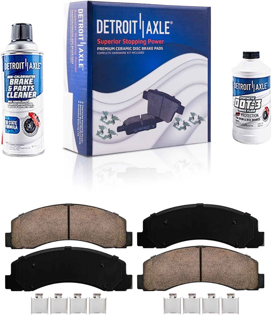 Detroit Axle - RWD Brake Kit for Ford 2018 2019 2020 F-150 Disc Brake Rotors Ceramic Brake Pads Wheel Hub Bearings Replacement : 13.78 inch Front and 13.70' inch Rear Rotor
