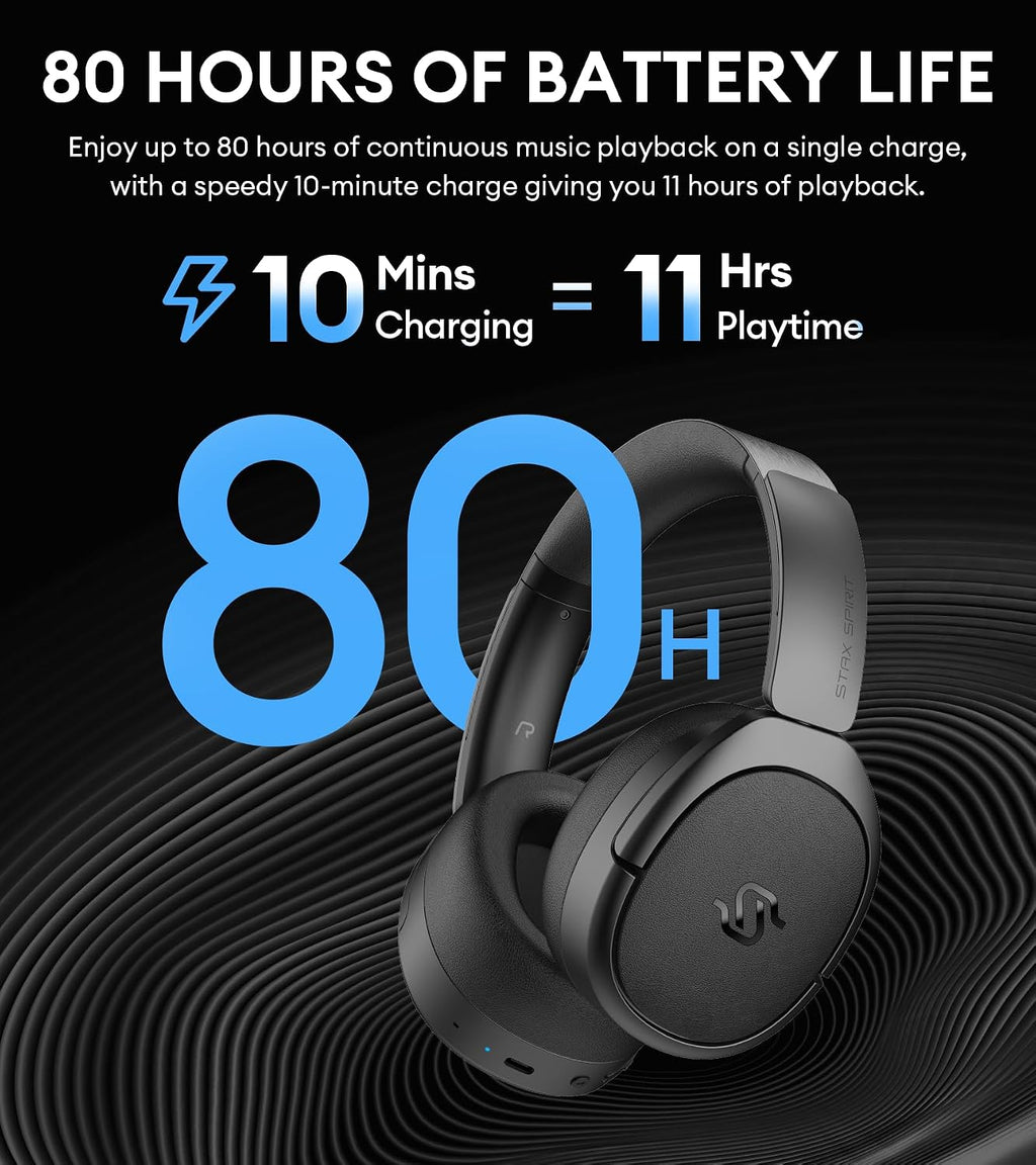 Edifier STAX Spirit S5 Wireless Planar Magnetic Headphones, Snapdragon Sound, aptX Adaptive, Hi-Res Audio (LDAC LHDC), Bluetooth 5.4, Dual-Mic CVC Tech, 80H Playback & Fast Charging (Renewed)